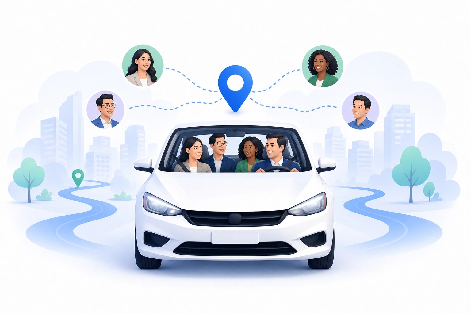TrustTrip ridesharing illustration